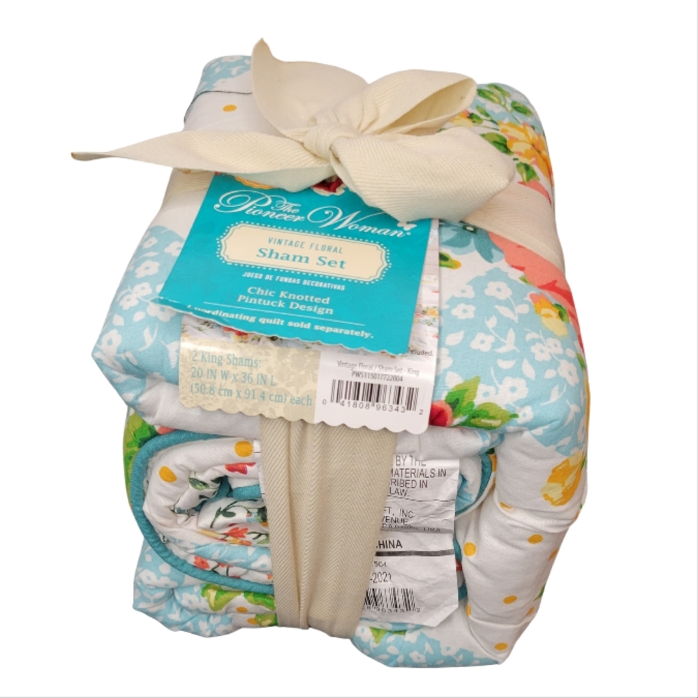 The Pioneer Woman Vintage Floral 2  Piece King Size Pillow Sham Set